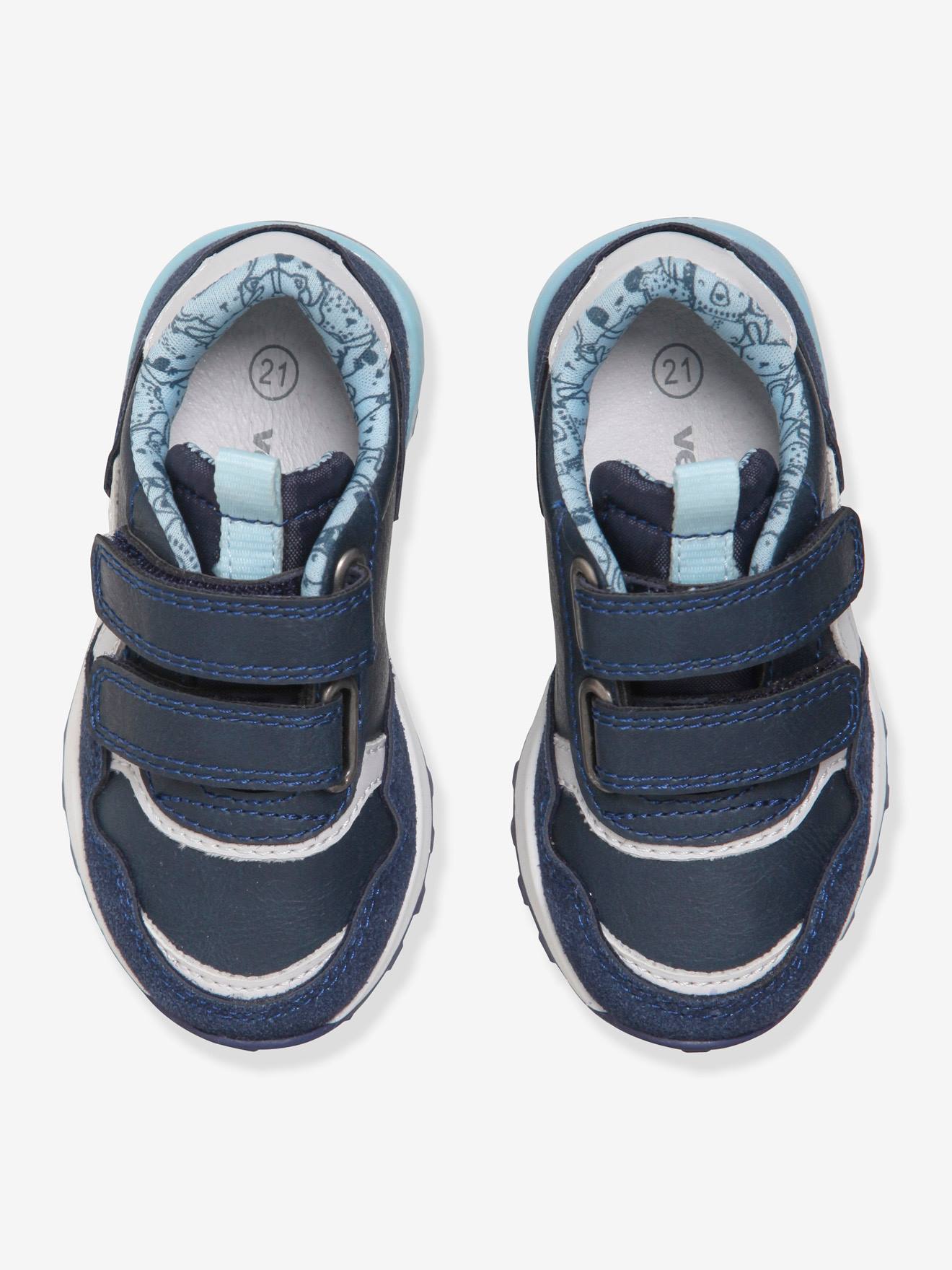 Vertbaudet Jungen Baby Sneakers, Klett - grau