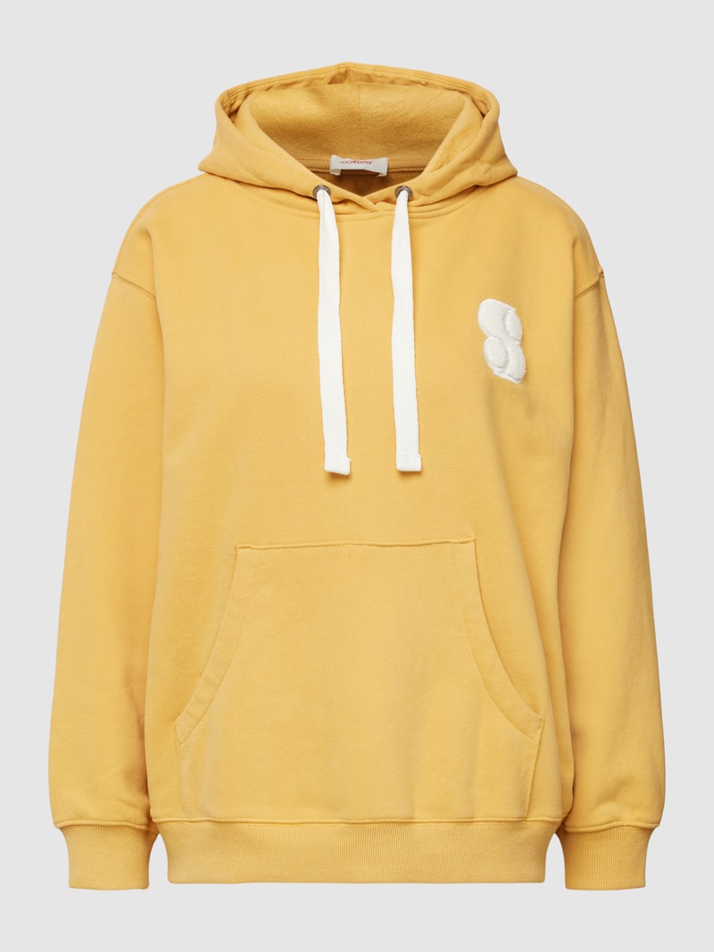 Hoodie mit Logo-Stitching in gelb