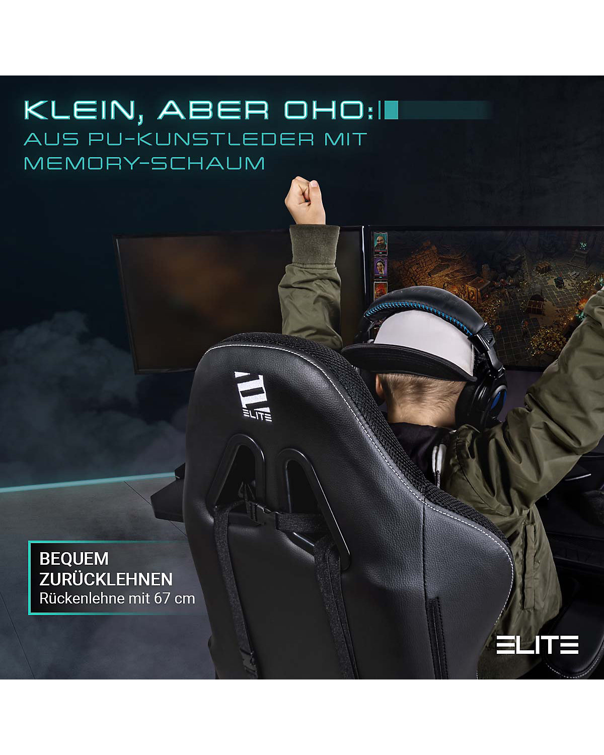 Gaming Stuhl PULSE - Ergonomischer Kinder Luxus Gaming Stuhl - 4D Armlehnen - Bürostuhl