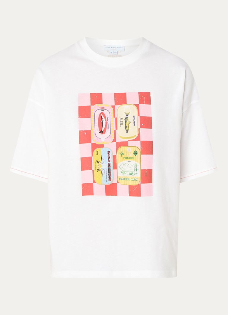 Tricou cu imprimeul „Sardine Never Fully Dressed”