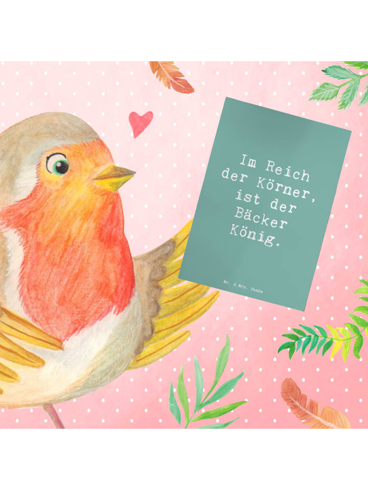 Mr. & Mrs. Panda Grußkarte Spruch Bäcker Krönung mit Spruch in Meeresbrise günstig kaufen onesize