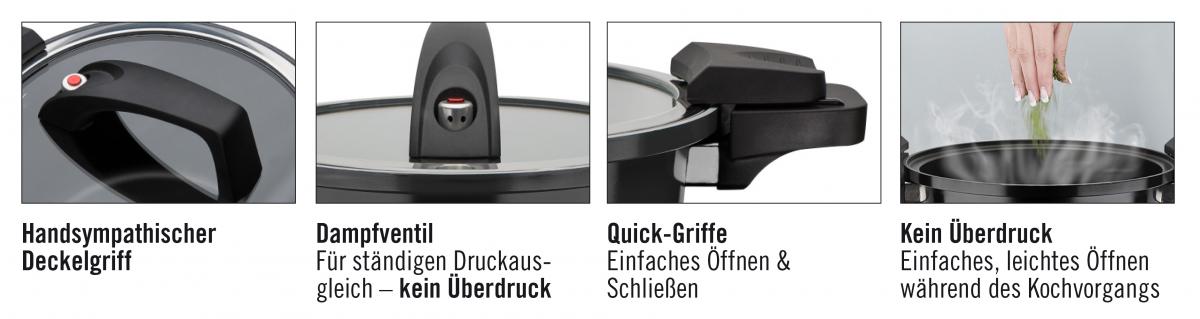 GSW Energiespartopf Gourmet nero mit Glasdeckel 24cm