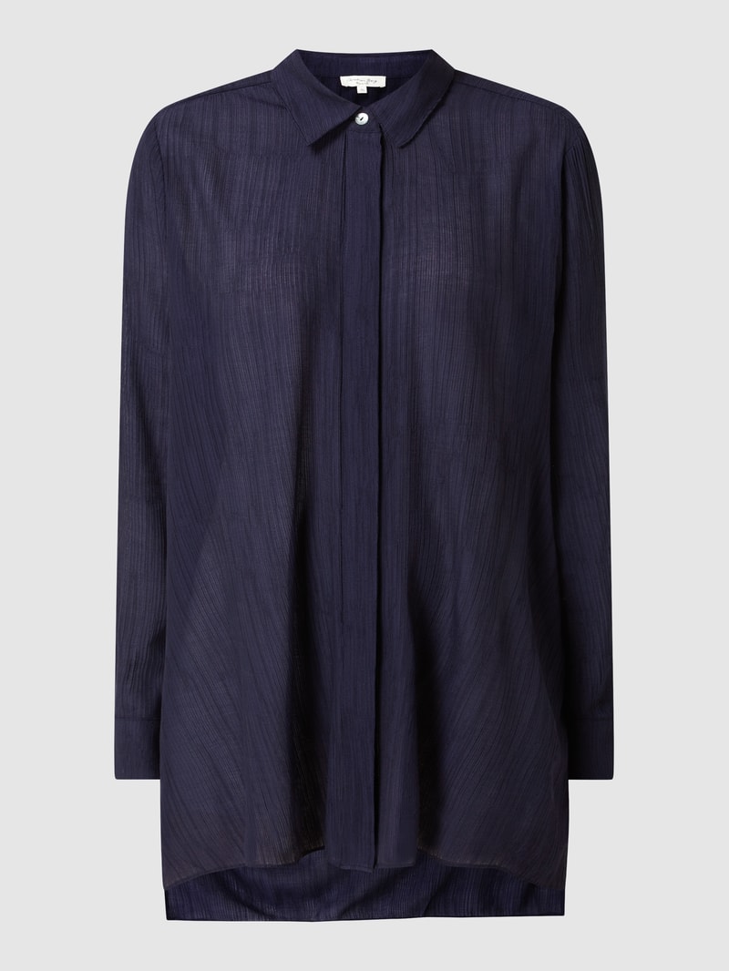 Oversized Bluse aus Krepp in dunkelblau