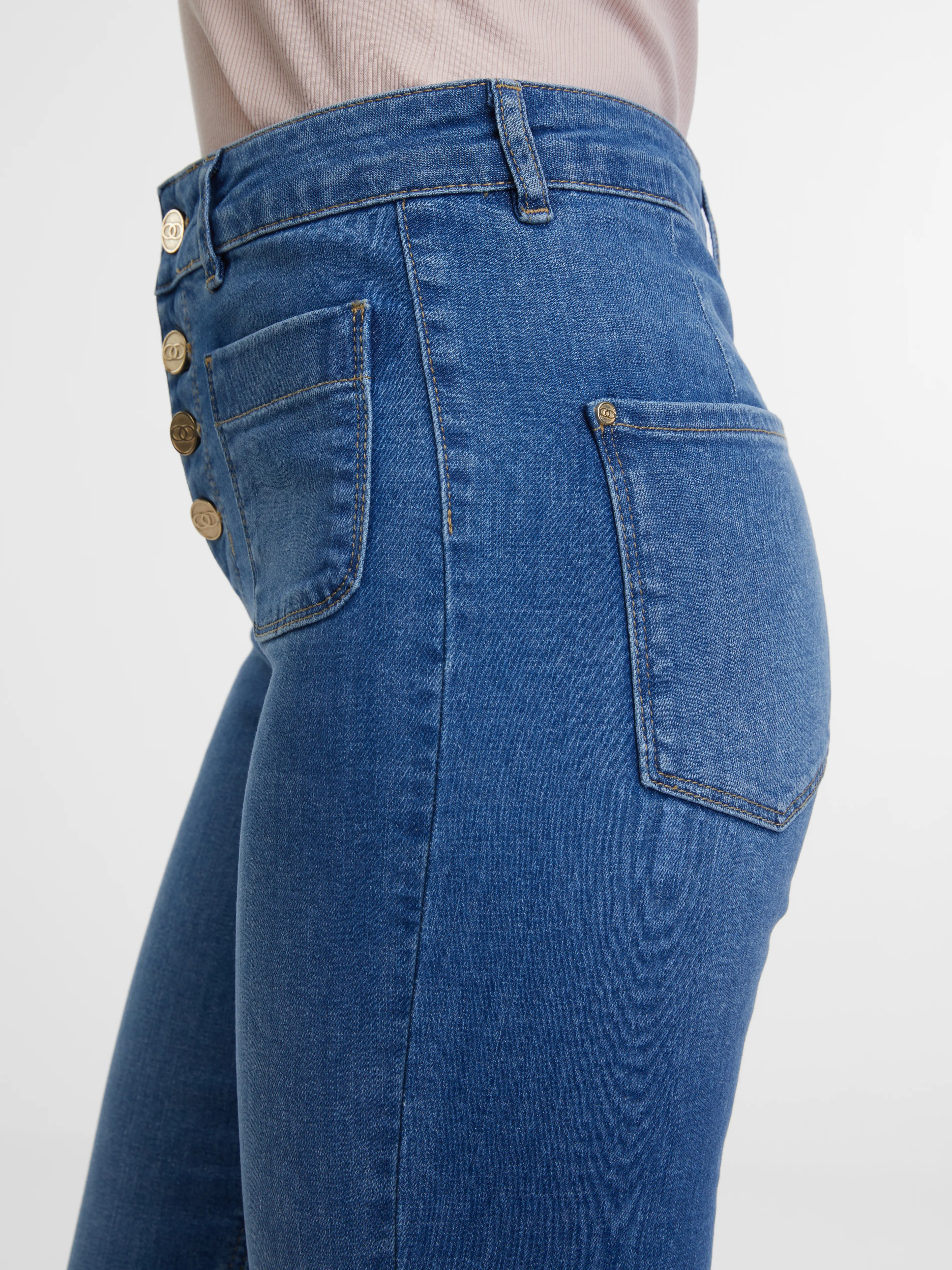 Blaue Damen-Bootcut-Jeans ORSAY