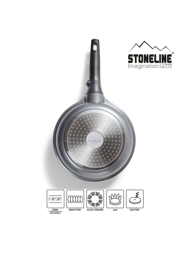 Stoneline Kochgeschirr-Set 8-teilig 18/20/24 mit abnehmbaren Griffen | mit Deckeln in Stoneline marble günstig kaufen onesize
