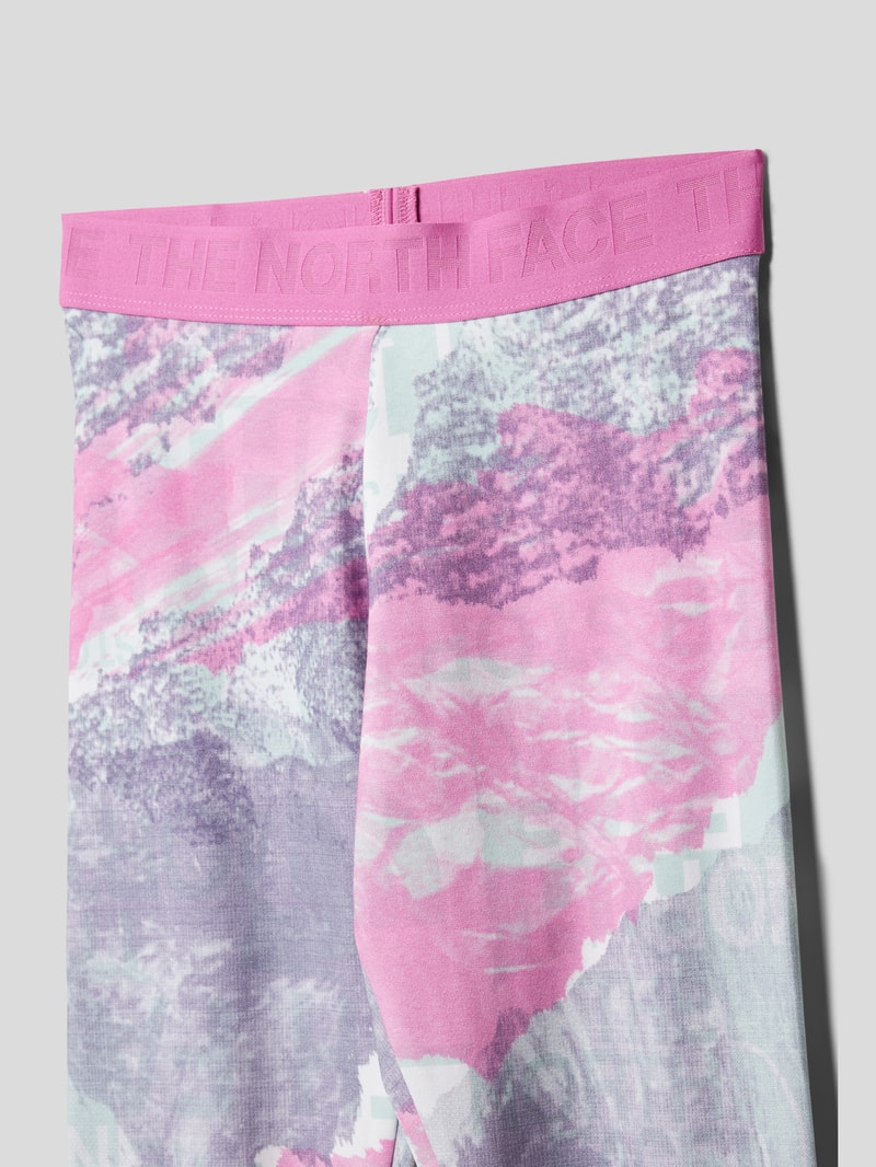 Leggings mit elastischem Logo-Bund in hellrosa
