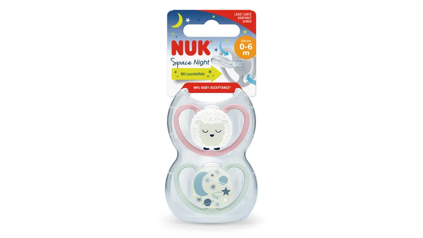 NUK Schnuller Space Night Silikon 0-6 Monate
