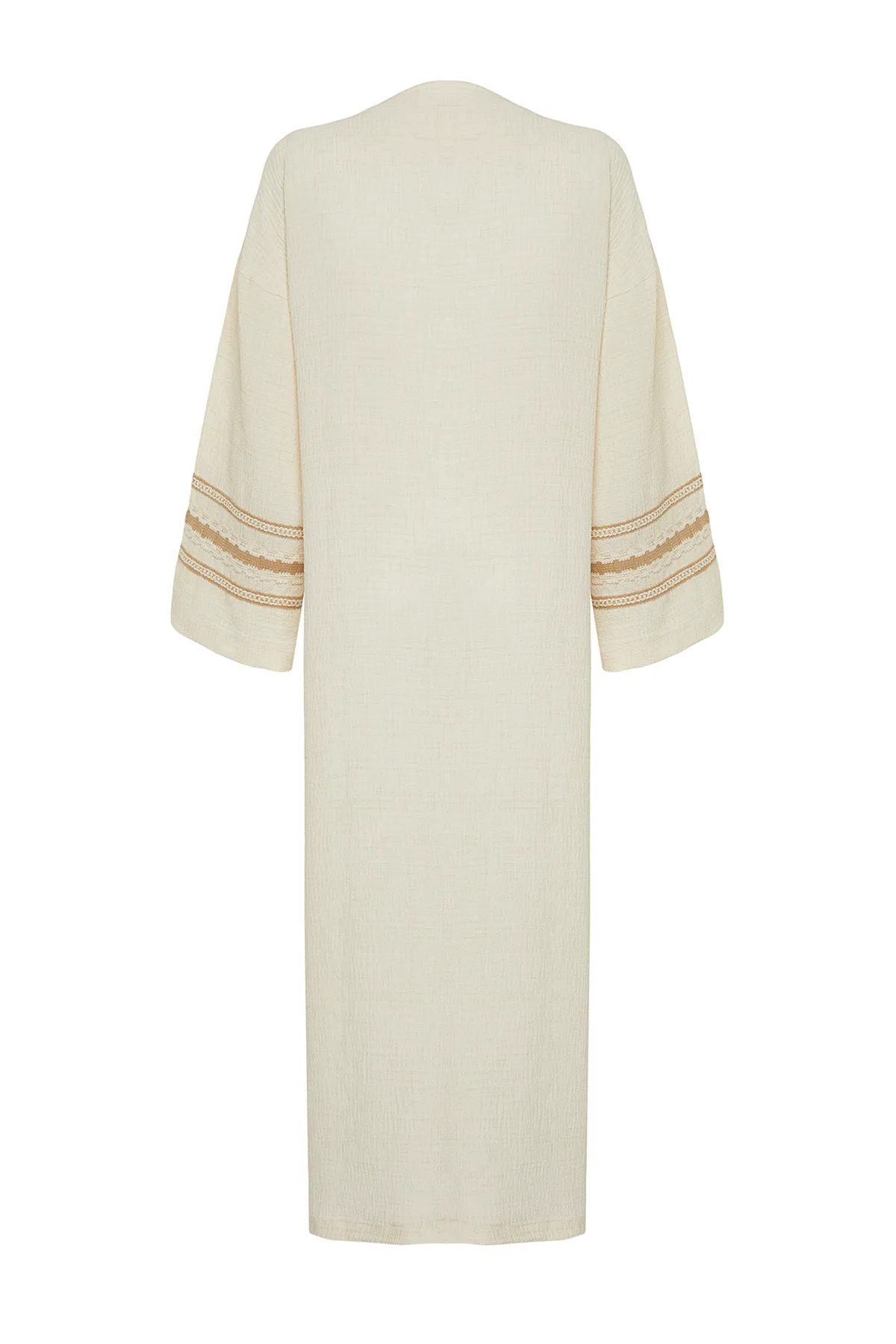 Trendyol Modest  Langer gewebter Kimono & Kaftan & Abaya mit Steinstickerei-Details TCTSS24KF00006