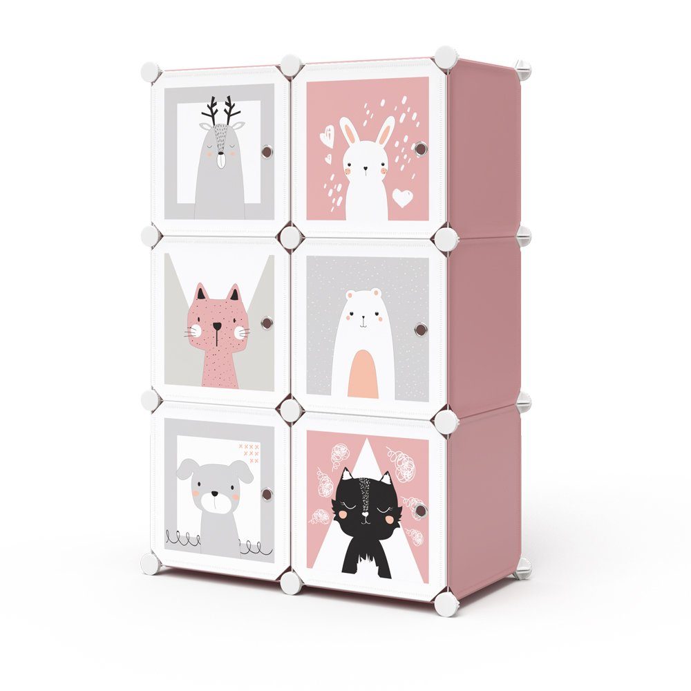 Vicco Bücherregal Kleiderschrank Steckregal Andy rosa modular 6 Fächer