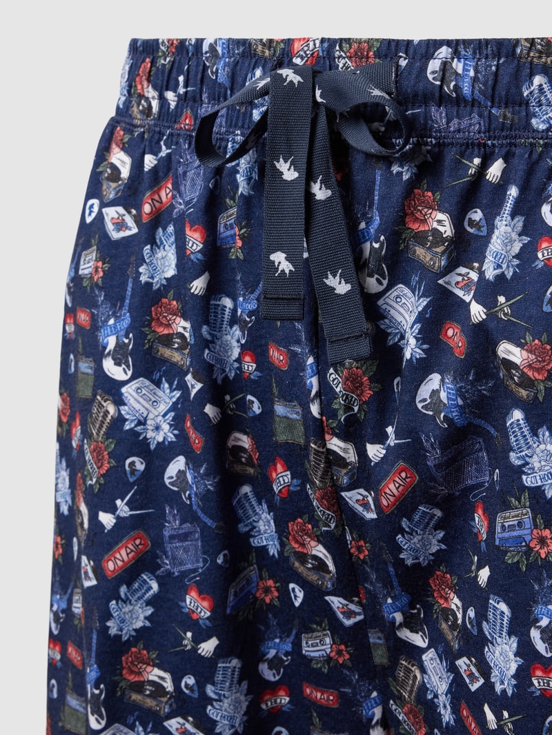 Bermudas mit Allover-Muster in dunkelblau