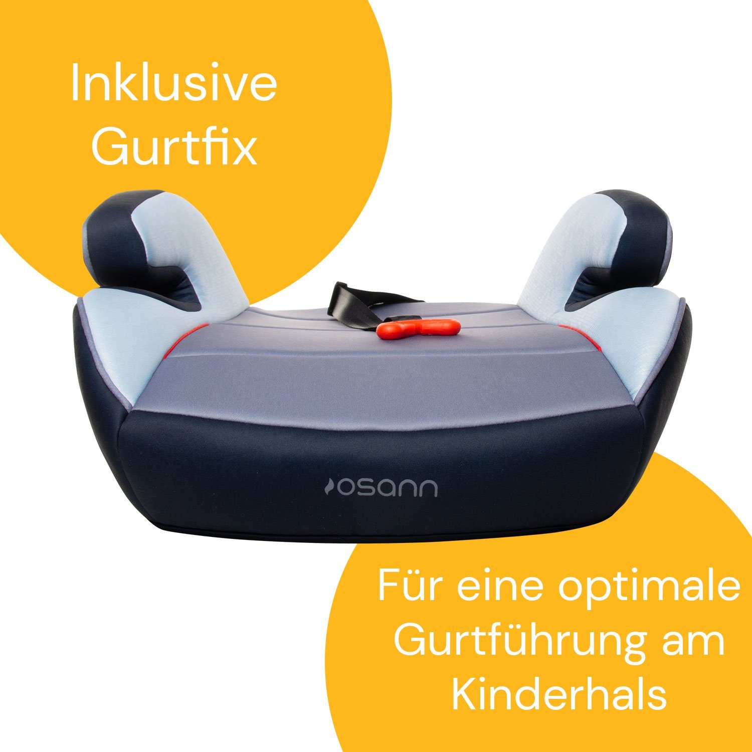 Osann Kindersitzerhöhung Junior Isofix und Gurtfix, ab: 3 Jahren, bis: 12 Jahre, ab: 15 kg, bis: 36 kg, Kindersitzerhöhung mit Isofix und Gurtfix- Gruppe 2/3