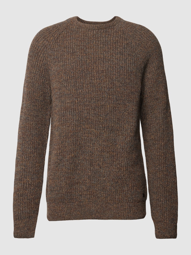 Strickpullover aus Wolle mit Rundhalsausschnitt in sand