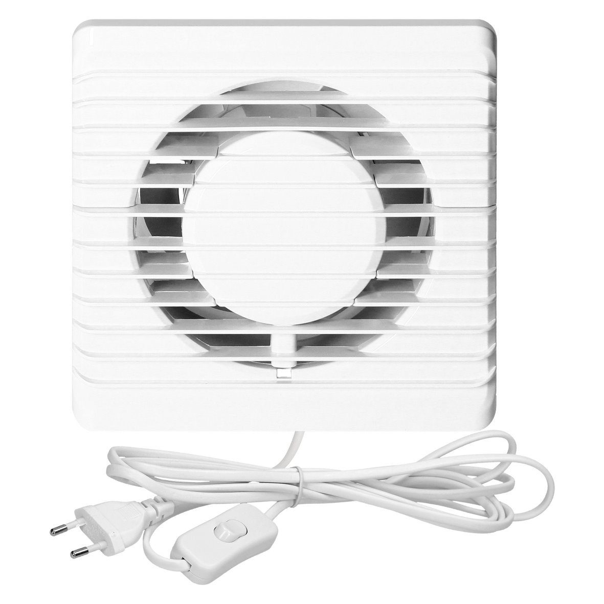 ADAKAT Wandventilator I Badlüfter 100mm I mit Netzkabel und Schalter