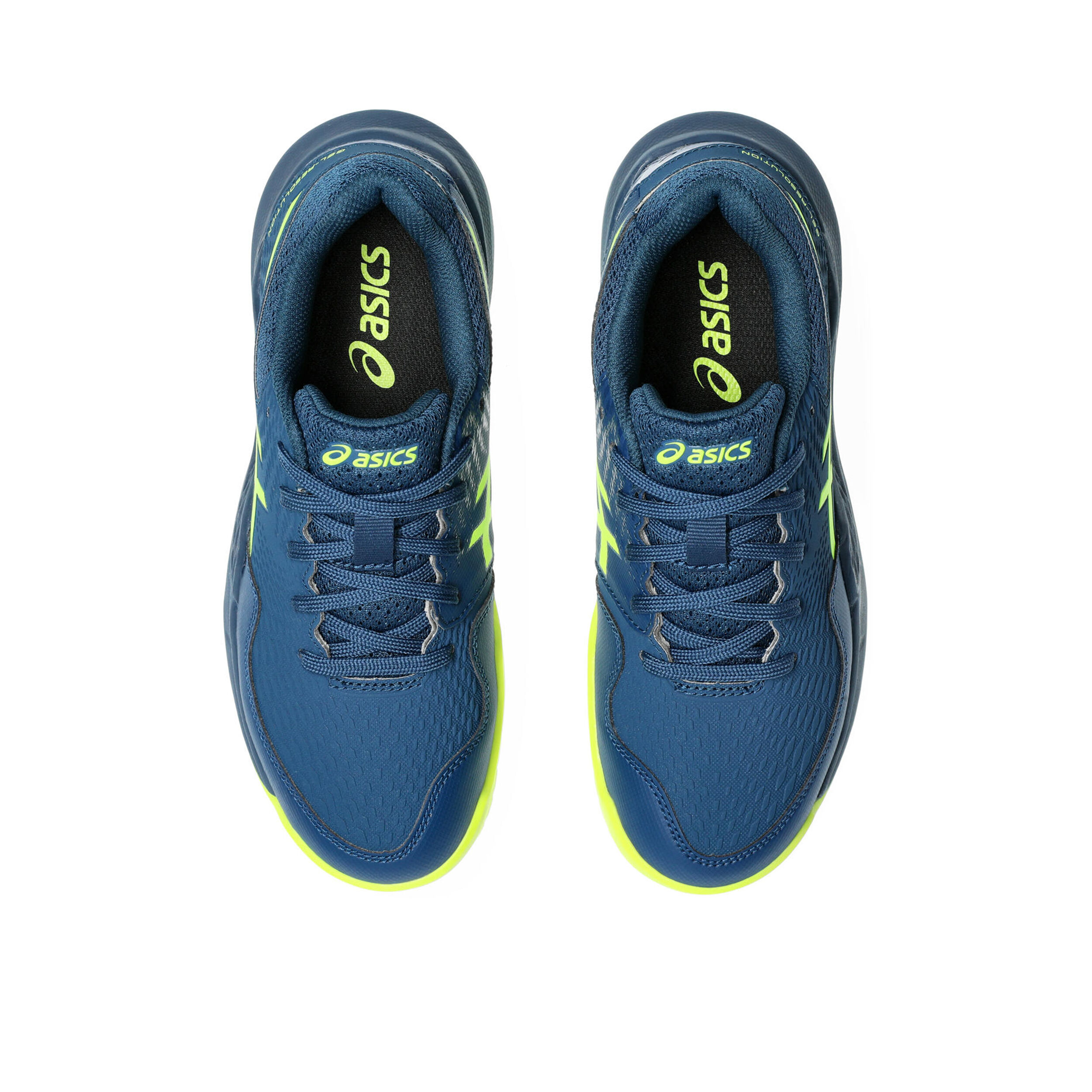 Gel-Resolution 9 GS Allcourtschuh Kinder - Dunkelblau, Neongelb