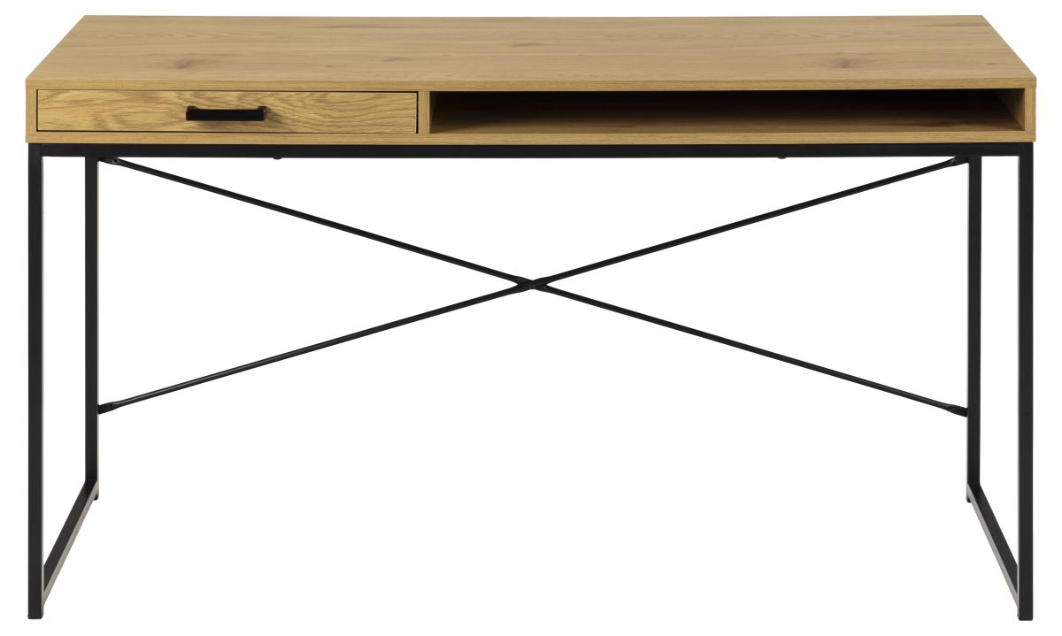 Schreibtisch Seaford mit Schublade Eiche 140 x 58 cm