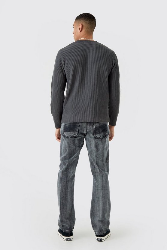 Strickpullover in Waffeloptik