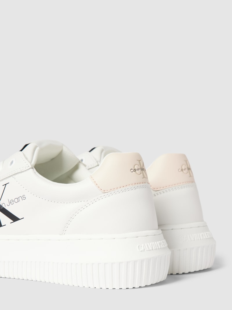 Sneaker aus Leder Modell 'CHUNKY CUPSOLE LACEUP MON' in weiß