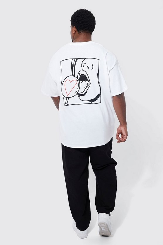 Plus T-Shirt mit Valentine Print