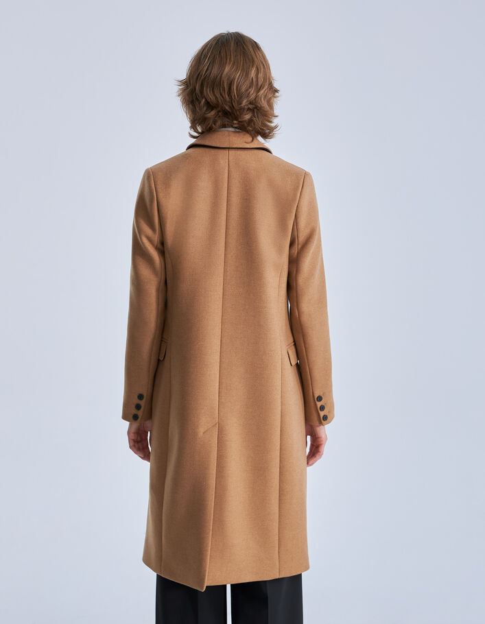 Manteau long sienne à boutonnage croisé Femme