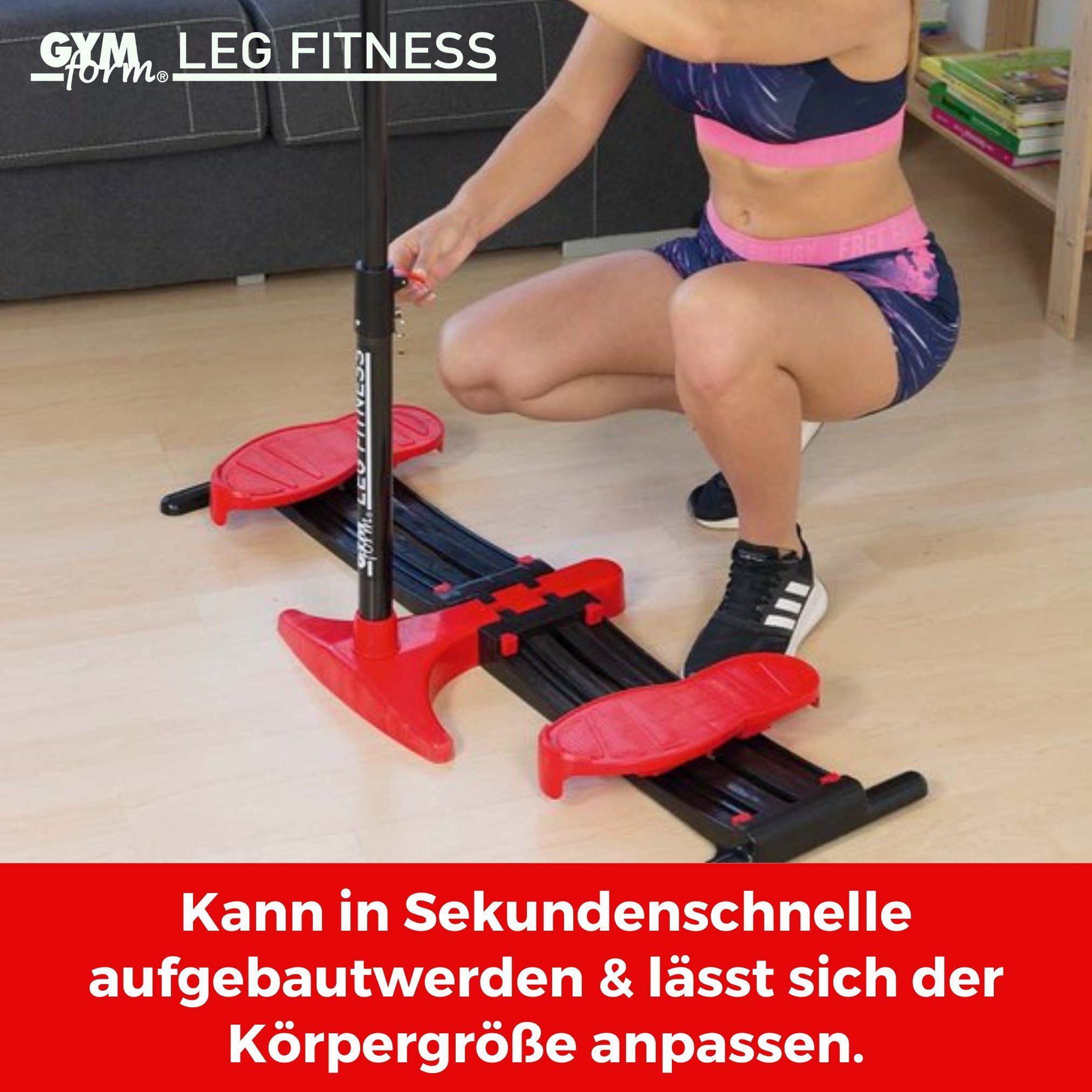 Gymform® Multitrainer Leg Fitness Beckenbodentrainer, klappbar für zuhause - Trainer für Bauch, Beine & Po