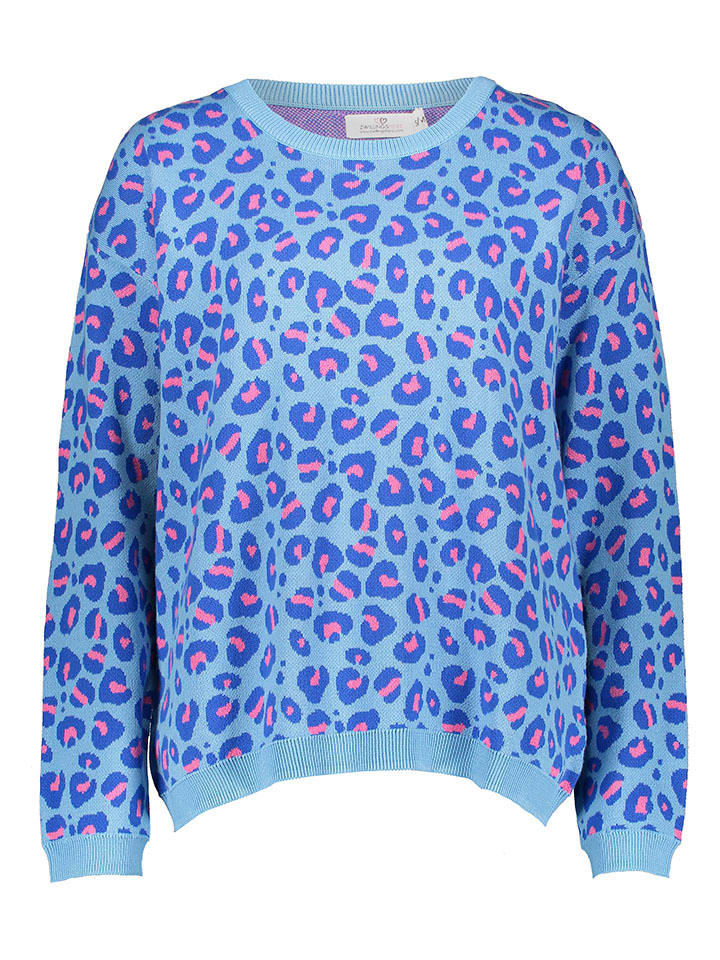Zwillingsherz Pullover in Hellblau/ Blau günstig kaufen
