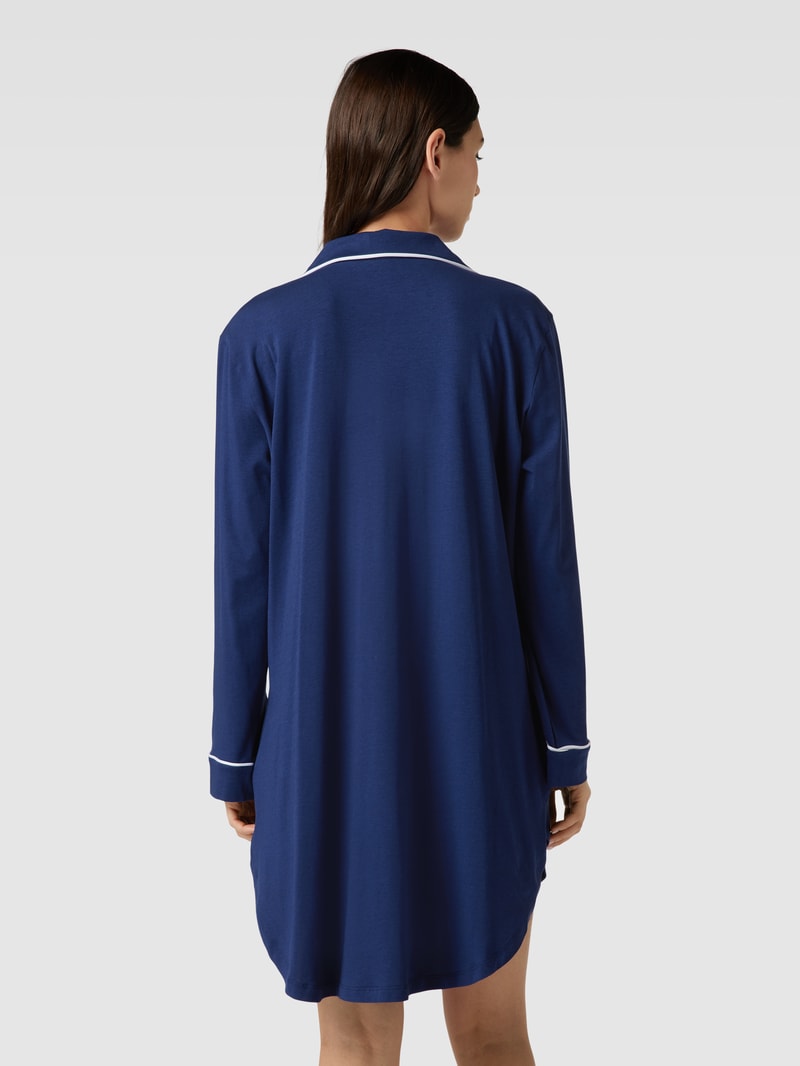 Schlafshirt mit Brusttasche in marineblau