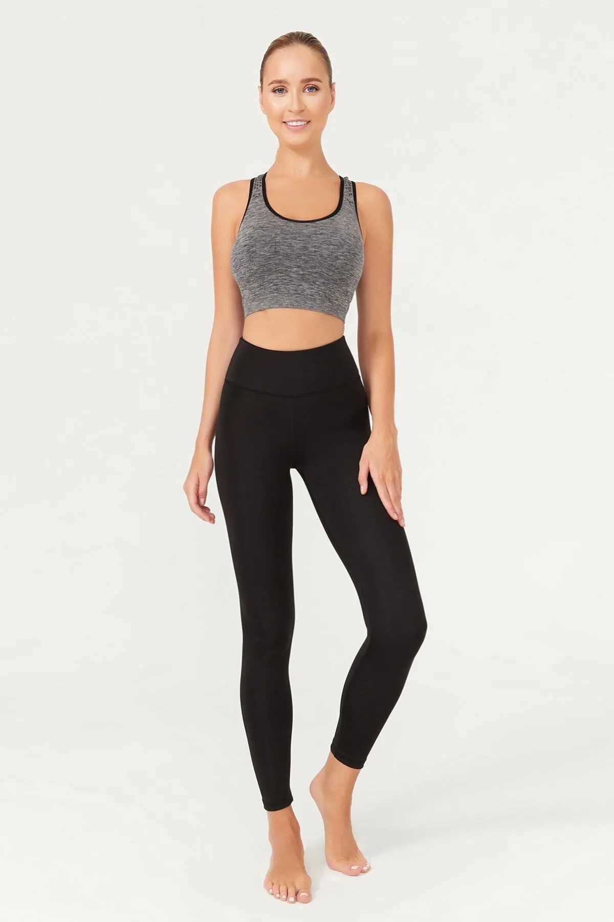 LOS OJOS  Basics für schwarze Sportstrumpfhosen mit hoher Taille