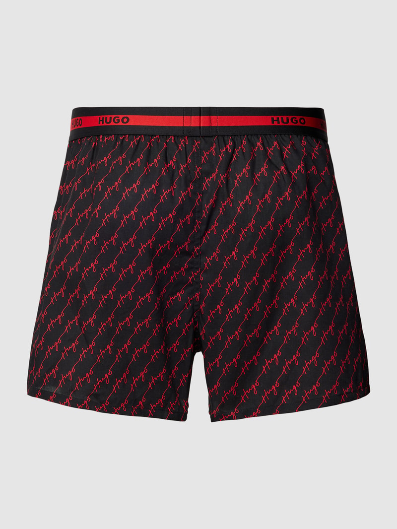 Boxershorts mit Allover-Print im 2er-Pack Modell 'WOVEN' in schwarz