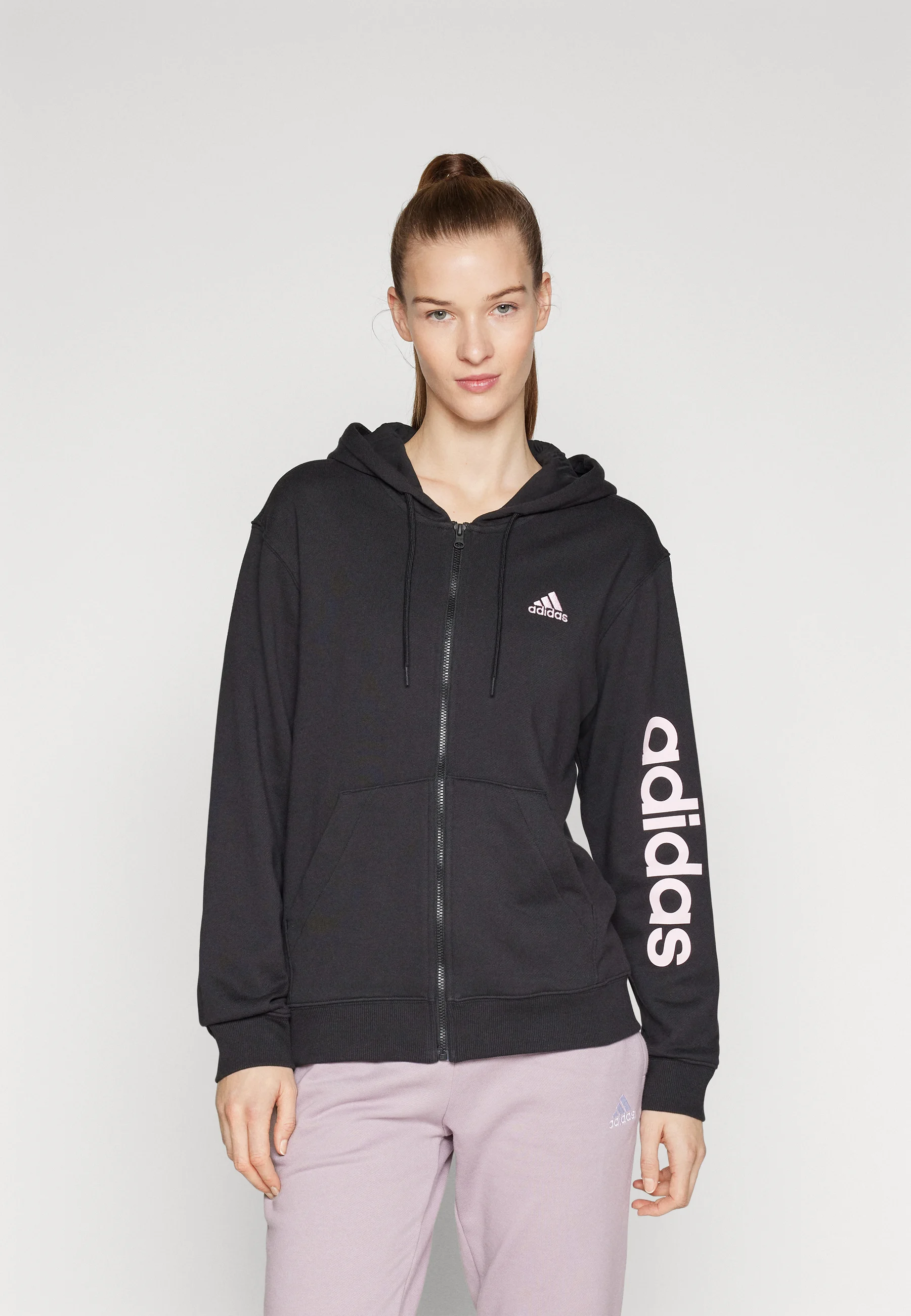 adidas Sportswear ESSENTIALS LINEAR FULL ZIP HOODIE - Sudadera con cremallera