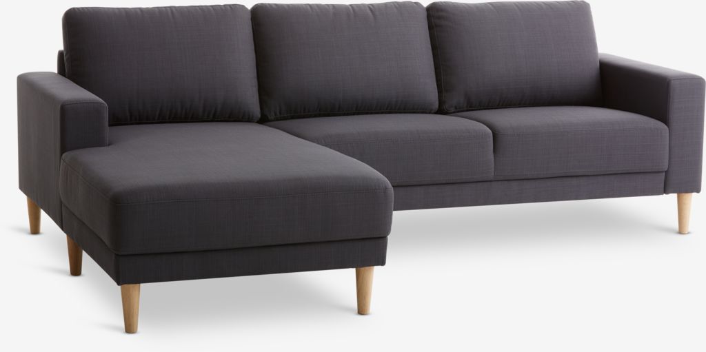 EGENSE Sofa with chaise longue EGENSE dark gray fabric