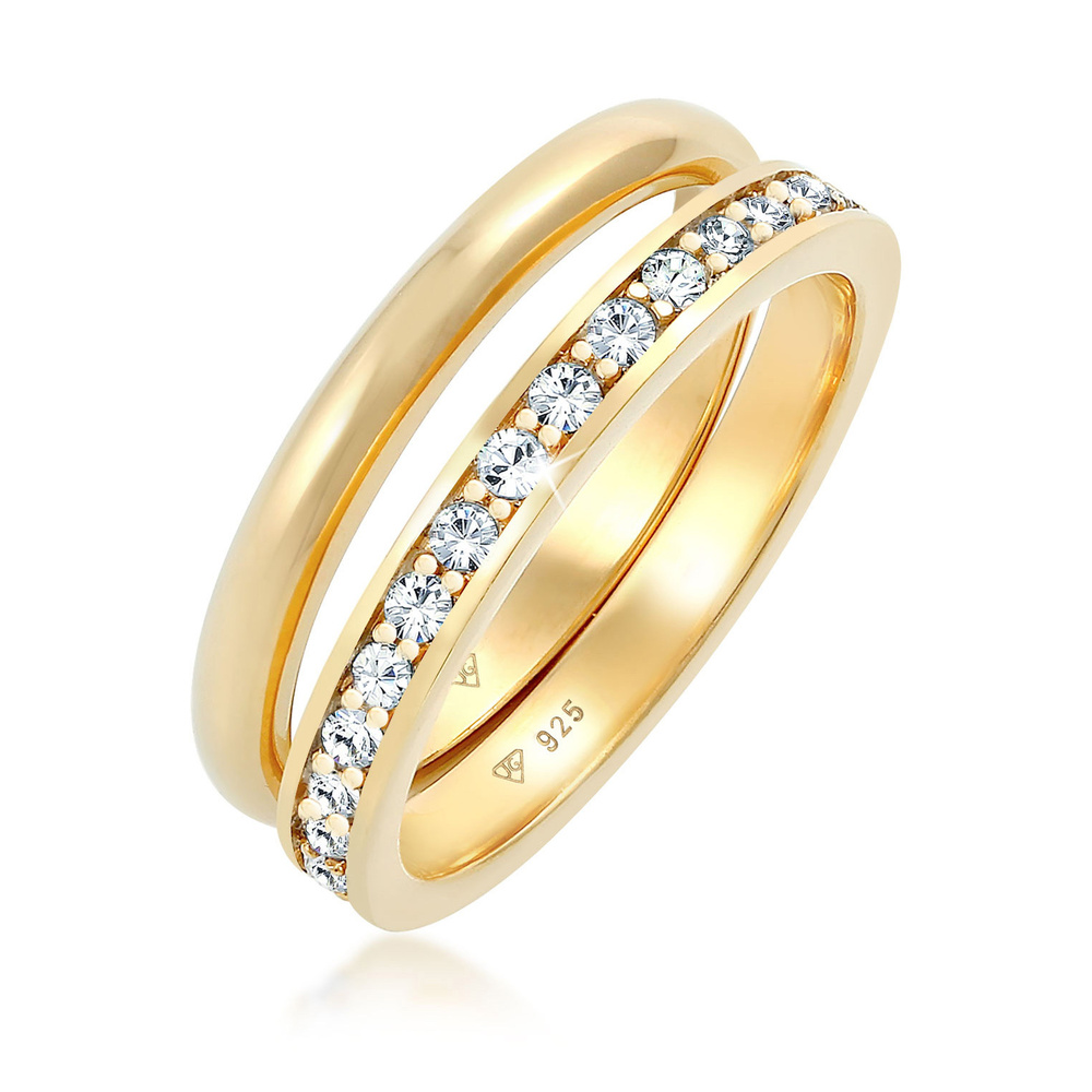 Elli Elli Bague Bague pour dames - Ensemble Memorie - Tendance de base avec cristaux e Bague