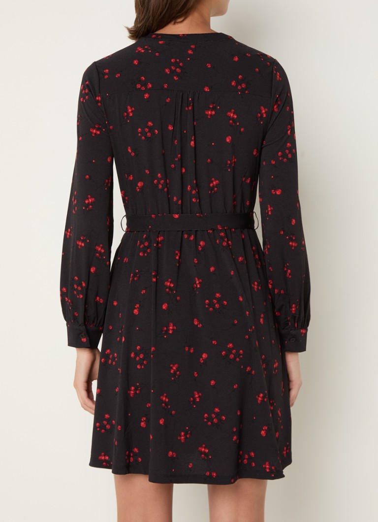 Rochie-cămașă French Connection Floramour cu mânecă scurtă și curea