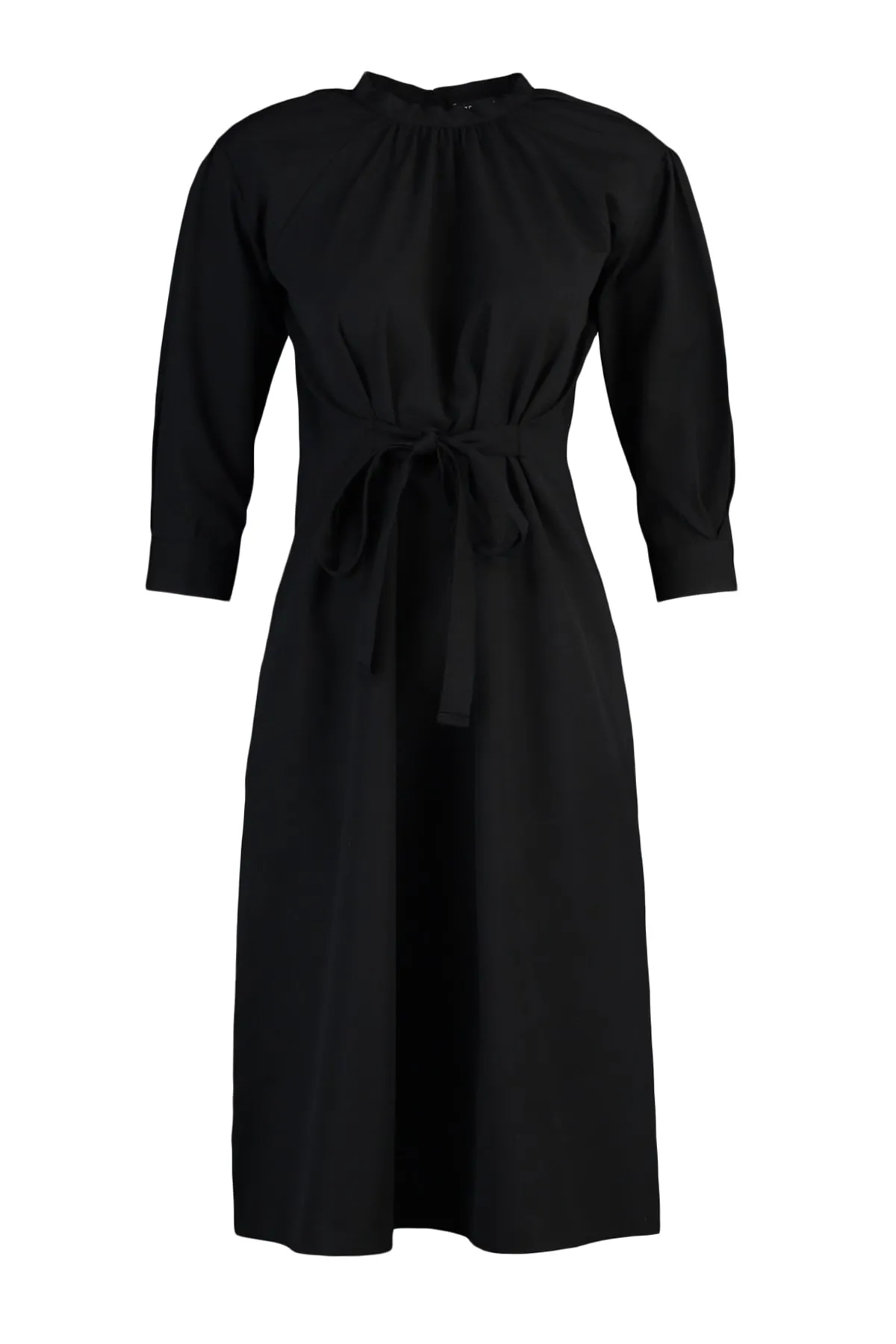 Trendyol Collection  Schwarzes, detailliertes Webkleid mit Raffungen TWOAW23EL00217