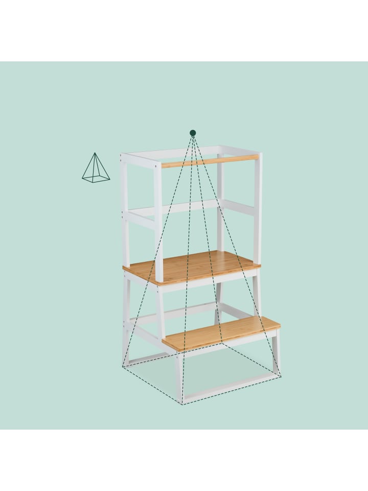 relaxdays Lernturm in Weiß/Grau - (B)50 x (H)93 x (T)48,5 cm günstig kaufen onesize