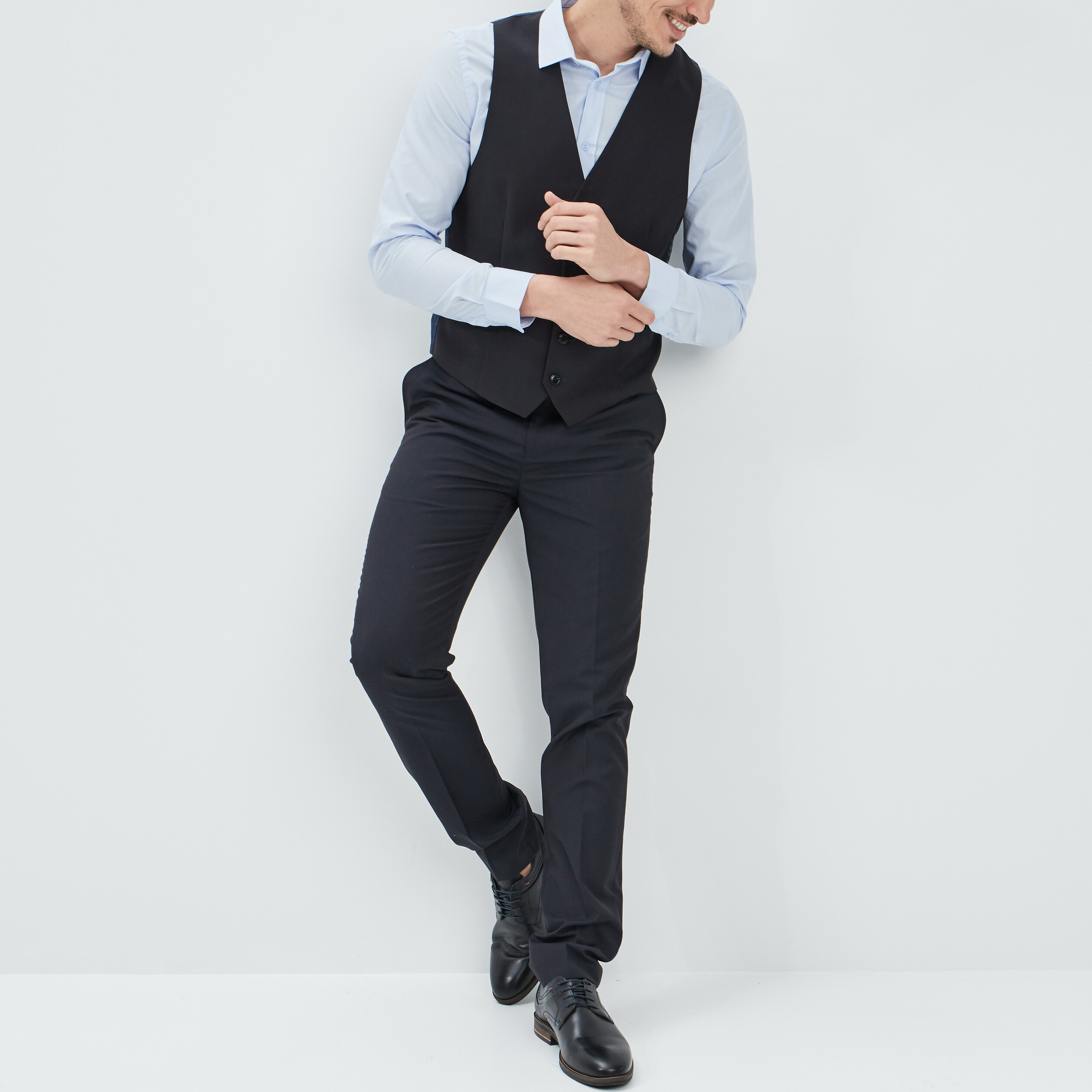 Pantalon slim bleu homme | La Halle