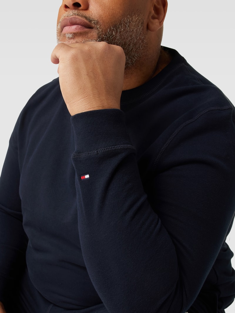PLUS SIZE Sweatshirt mit Label-Stitchings Modell 'TRACK TOP' in marineblau