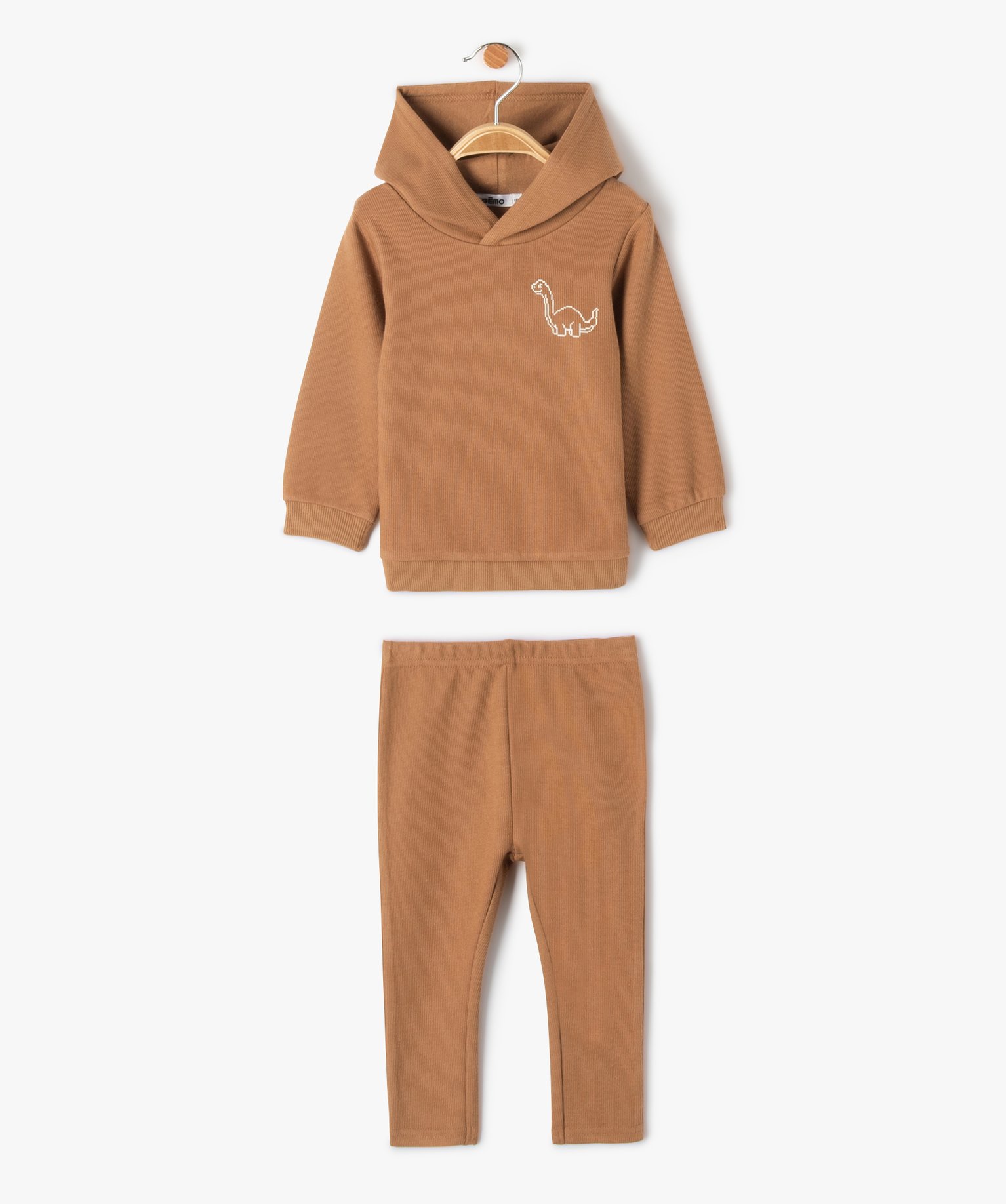 Ensemble bébé Garçon 2 pièces : sweat + pantalon en mail... camel | GEMO