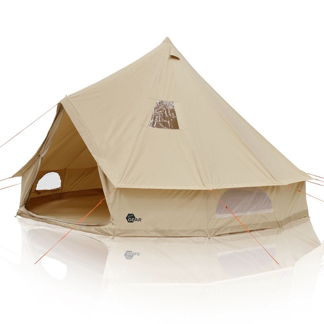 yourGEAR Tipi-Zelt yourGEAR Zelt Desert 10 Pro UV50+ Baumwolle - Tipi mit Bodenwanne, Personen: 10