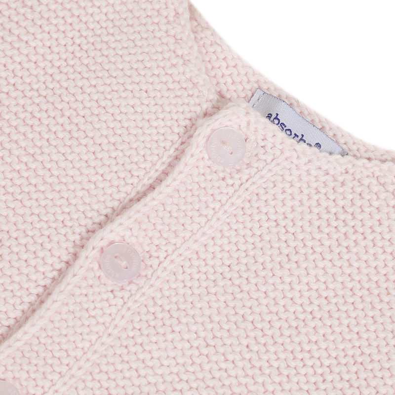 Cardigan rose pâle coton point mousse naissance Absorba