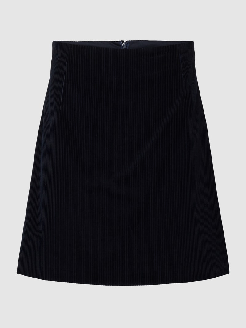 Minirock in A-Linie aus Cord Modell 'GEBE' in marineblau