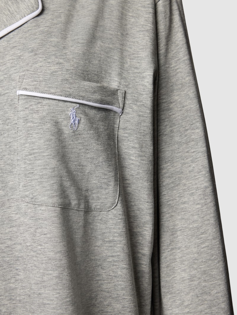 Nachthemd mit Label-Stitching in hellgrau meliert