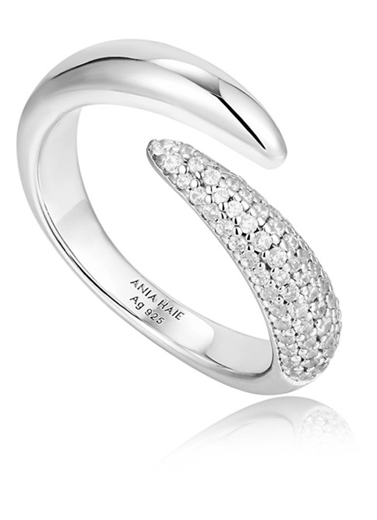 Ania Haie Sparkle Wrap reguliuojamo dydžio žiedas S su cirkonio akmenimis