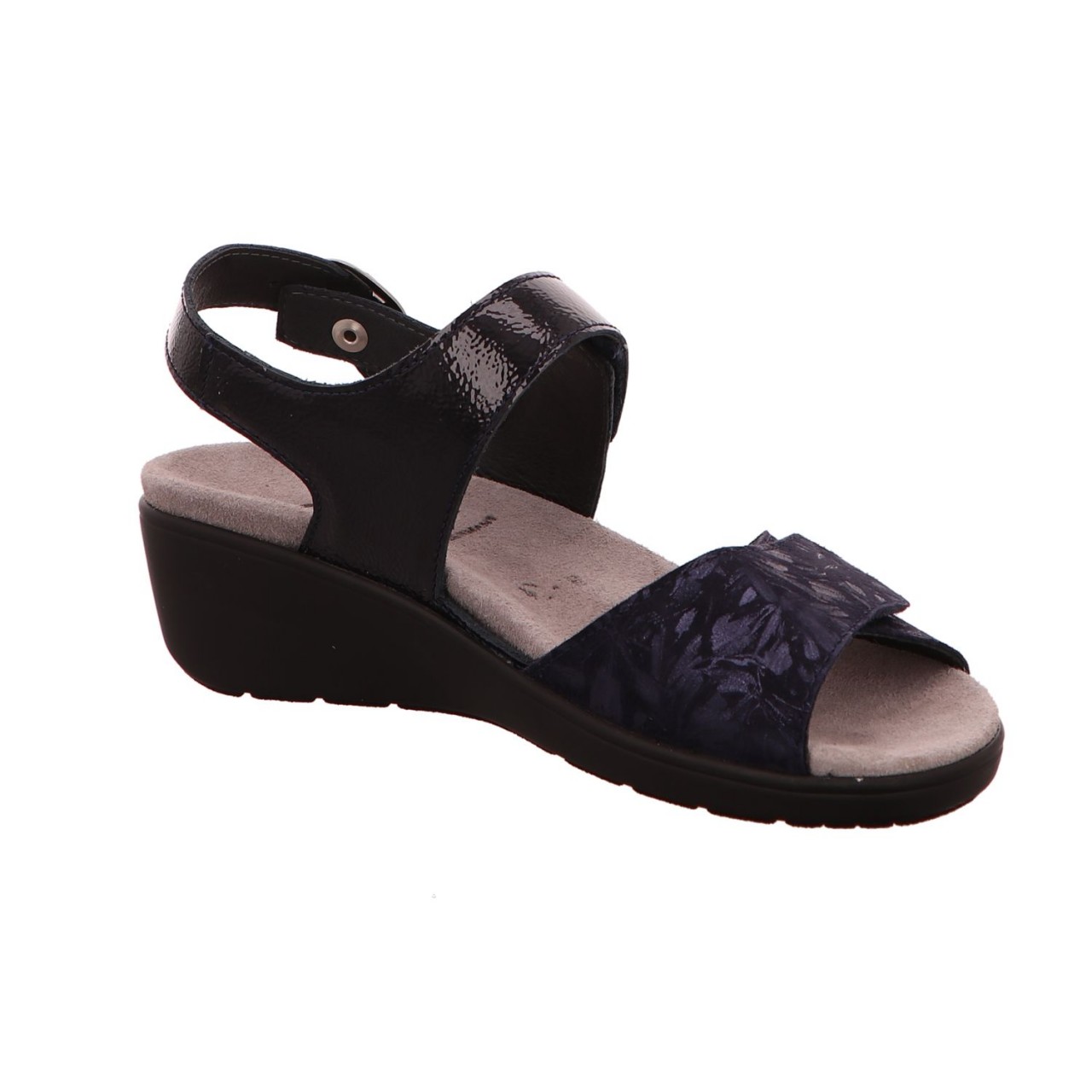 SEMLER Komfort Sandalen blau FLOWER-PRINT/K-LACK