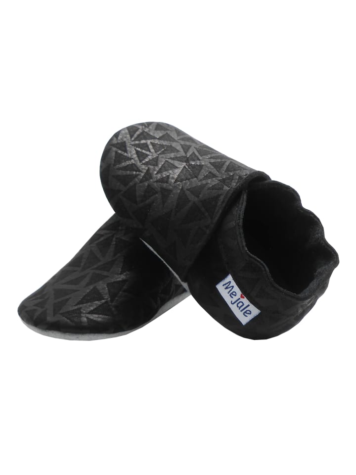 Yalion Leder-Krabbelschuhe in Schwarz günstig kaufen