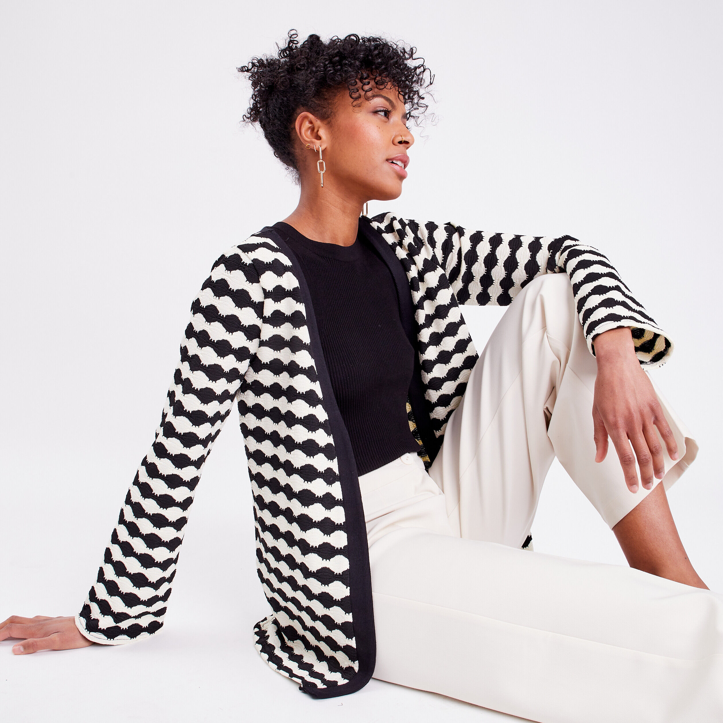 Veste évasée manches pagodes noir femme | Cache Cache