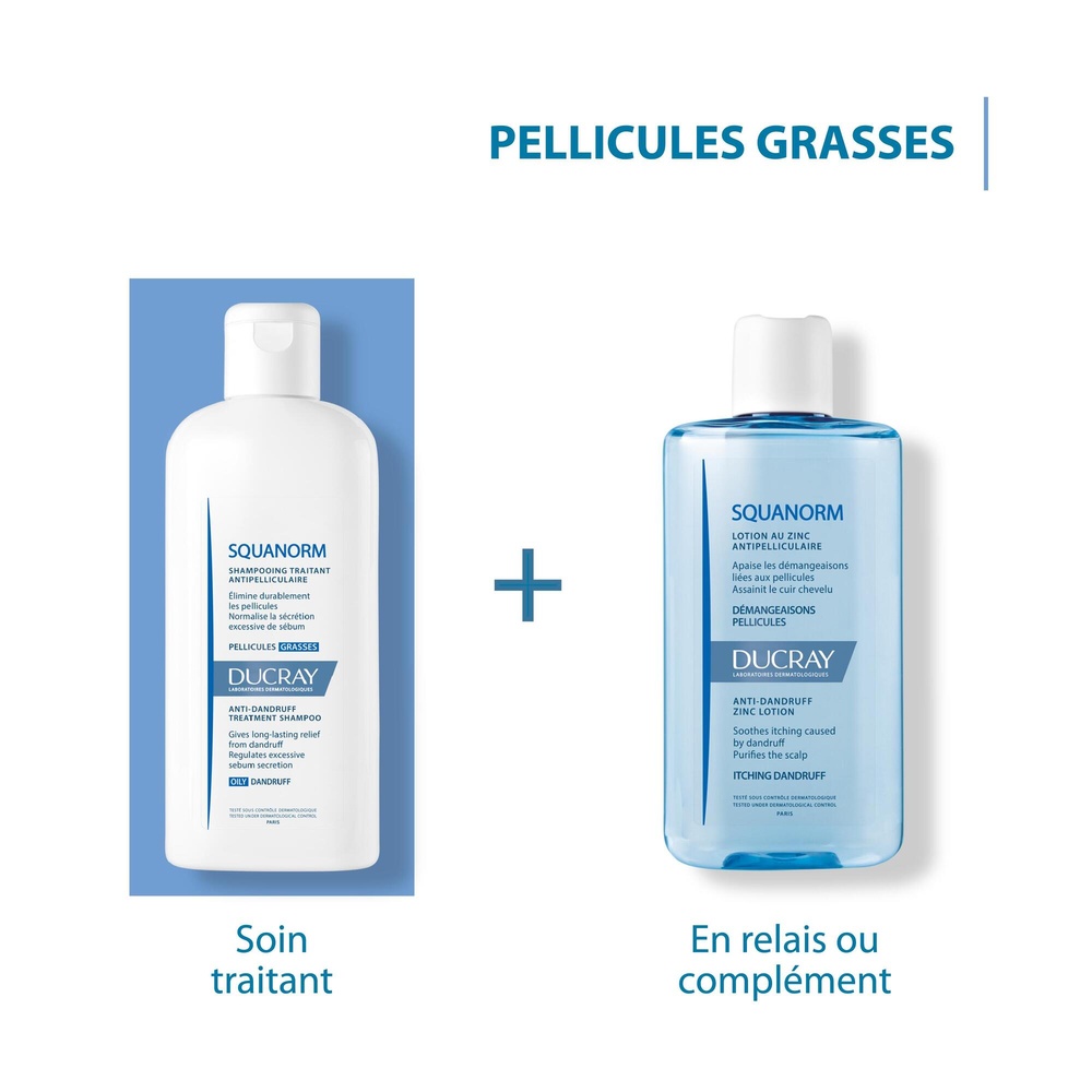 Ducray Squanorm Shampooing  Pellicule Grasse 20 0 ml Shampooing