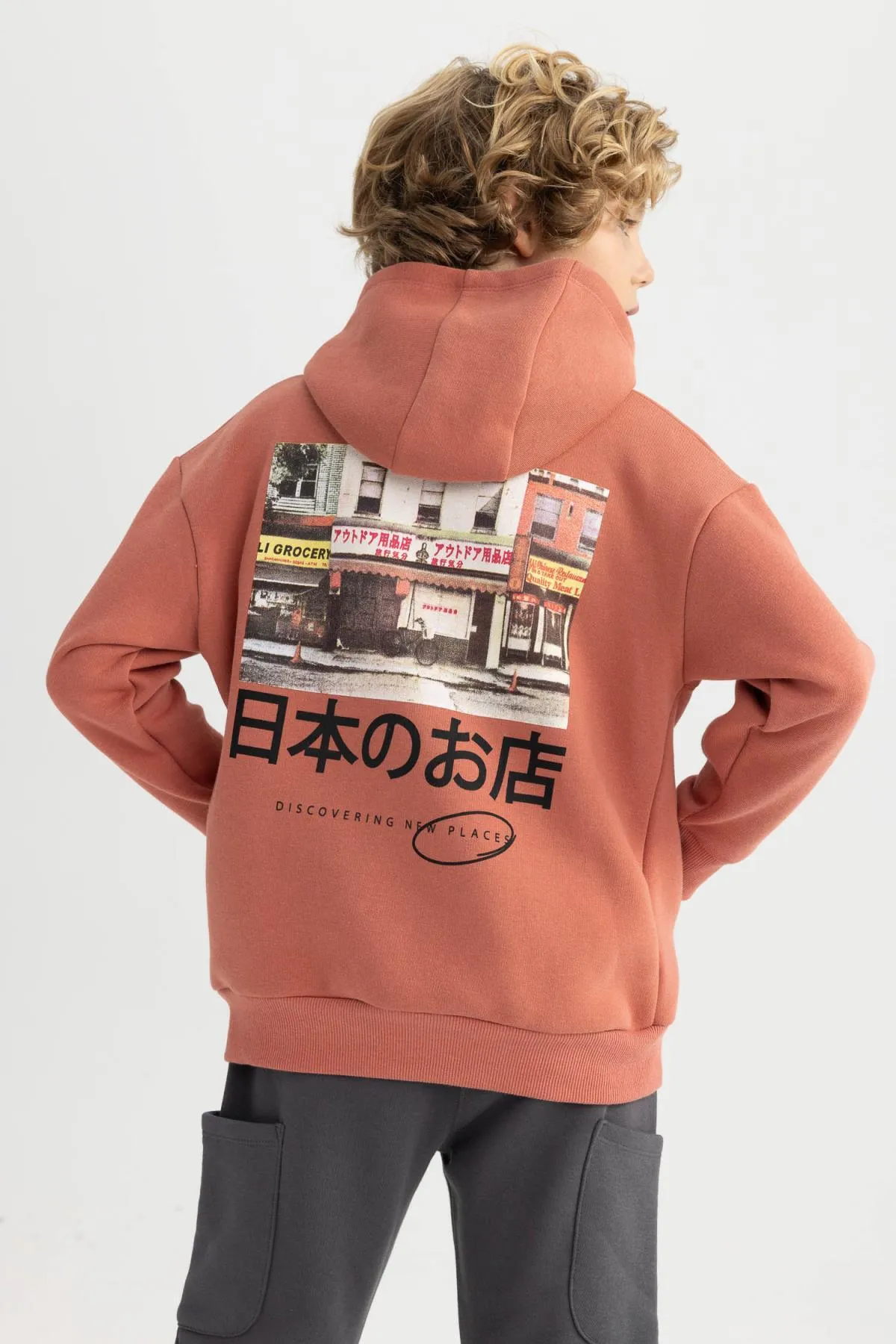 DeFacto  Dickes Sweatshirt-Sweatshirt mit Kapuze für Jungen in Oversize-Passform
