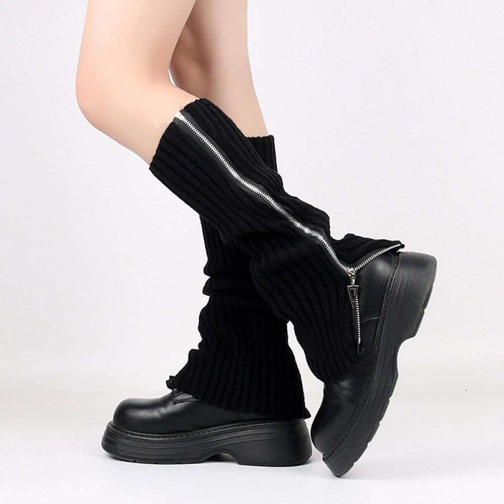 Geistesblitz Beinstulpen Warme Stulpen Damen Gestrickte leg warmers (lange Beinwärmer, 1-St., für Cosplay Halloween Party und Yoga) Mode Winter Strick Bein