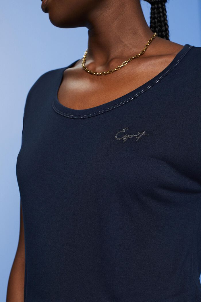 T-Shirt mit Paillettendetails, LENZING™ ECOVERO™
