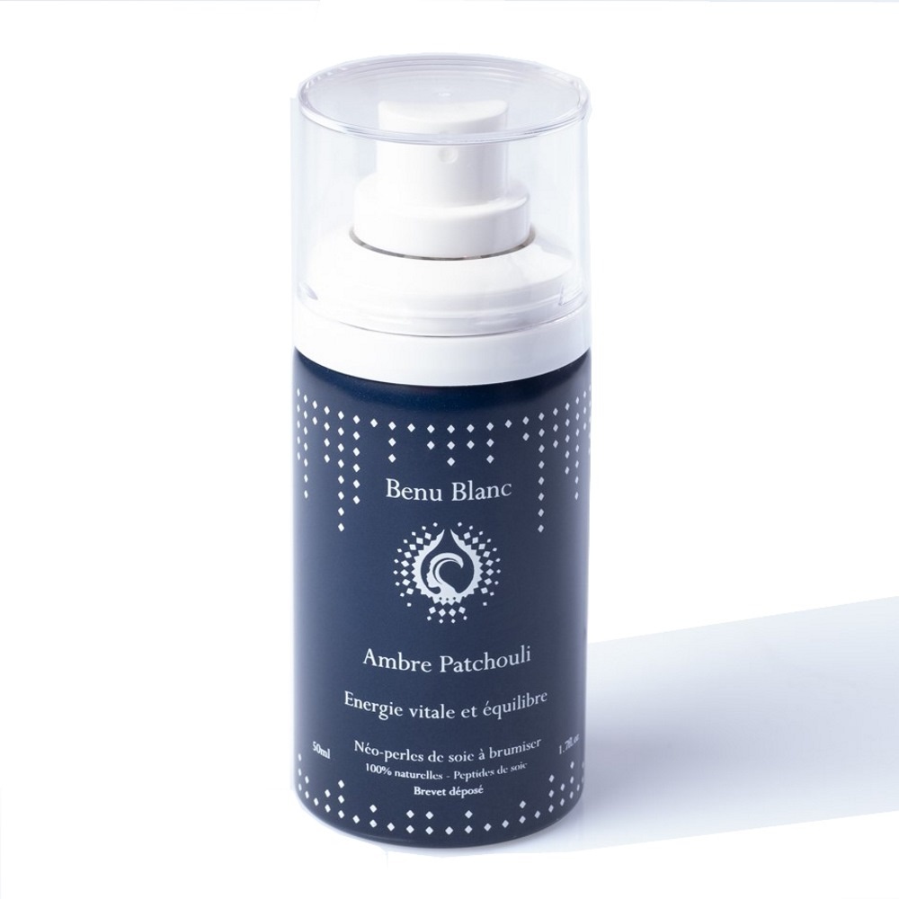 benu blanc Ambre Patchouli Brume de soins 100% naturelle à vaporiser sur l'oreiller